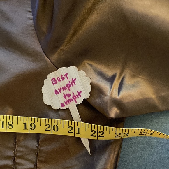 Coldwater Creek concealed buttoned down copper metallic 3/4 sleeves XL blouse - Picture 5 of 12